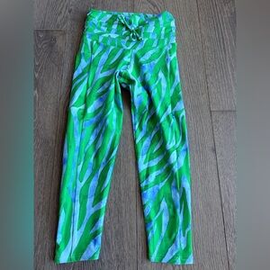 Exotica Wild Zebra Aqua Performance Panel Pocket Drawstring Capri